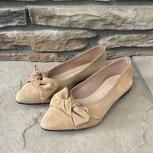 Avellini Tan Suede Ballet Flats